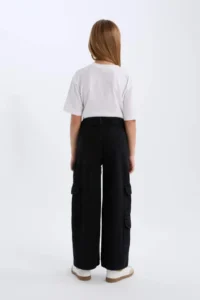 DeFacto Wide Leg Cargo Wide Leg Jean Trousers Girl - Image 8