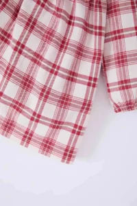 DeFacto Checked Long Sleeve Flannel Burgundy Baby Girl Dress D7426A5/BR285 - Image 3
