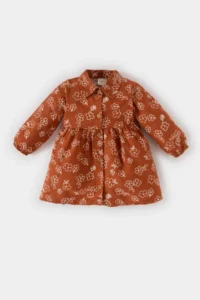 DeFacto Baby Girl Floral Long Sleeve Flannel Dress
