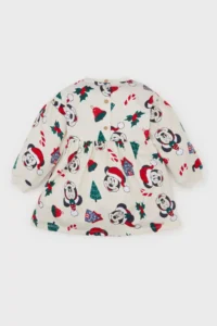 DeFacto Disney Mickey & Minnie Christmas Themed Dress for Baby Girl - Image 5
