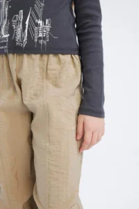 DeFacto Elastic Waist Straight Leg Parachute Trousers Girl - Image 5