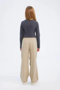 DeFacto Elastic Waist Straight Leg Parachute Trousers Girl - Image 6