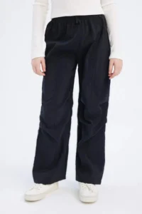DeFacto Elastic Waist Straight Leg Parachute Trousers Girl - Image 4
