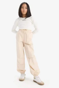 DeFacto Parachute Jogger Leg Cotton Trousers Girl - Image 2