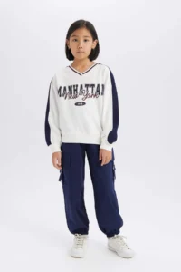 DeFacto Parachute Cargo Jogger Leg Cotton Trousers Girls 25SP - Image 3