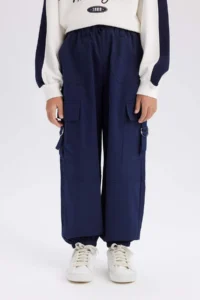 DeFacto Parachute Cargo Jogger Leg Cotton Trousers Girls 25SP - Image 6