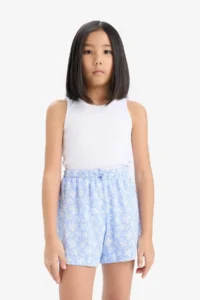 DeFacto Floral Patterned Viscose Shorts Girls' - Image 3
