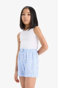 DeFacto Floral Patterned Viscose Shorts Girls' - Image 4
