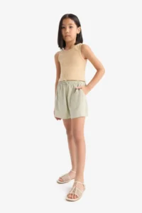 DeFacto Elastic Waist Viscose Shorts Girls' - Image 2