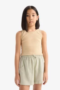 DeFacto Elastic Waist Viscose Shorts Girls' - Image 3