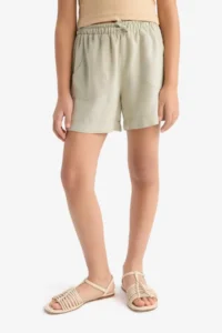 DeFacto Elastic Waist Viscose Shorts Girls' - Image 4