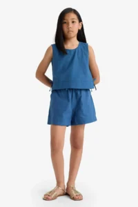 DeFacto Elastic Waist Cotton Shorts Girls' - Image 2
