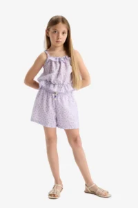 DeFacto Elastic Waist Patterned Shorts Girls' - Image 2