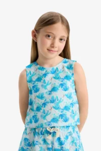 DeFacto Patterned Sleeveless Blouse Girls'