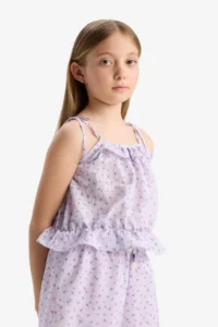 DeFacto Patterned Sleeveless Blouse Girls' - Image 3