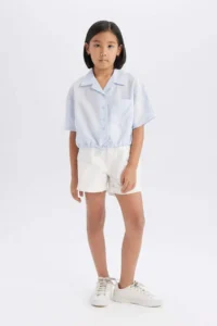 DeFacto Cropped Fit Short Sleeve Shirt Girls - Image 2