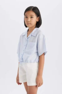 DeFacto Cropped Fit Short Sleeve Shirt Girls - Image 4
