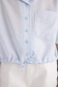 DeFacto Cropped Fit Short Sleeve Shirt Girls - Image 5