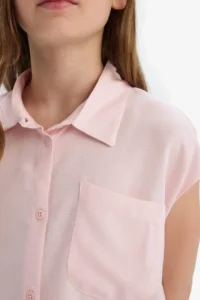 DeFacto Cropped Fit Cotton Short Sleeve Shirt Girls - Image 6