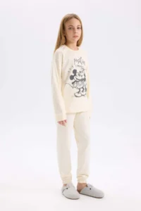 DeFacto Girl's Disney Mickey & Minnie Pajama Set Long Sleeve Top Long Bottom - Image 2