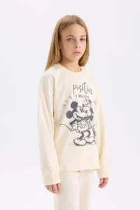 DeFacto Girl's Disney Mickey & Minnie Pajama Set Long Sleeve Top Long Bottom - Image 3