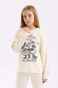 DeFacto Girl's Disney Mickey & Minnie Pajama Set Long Sleeve Top Long Bottom - Image 4