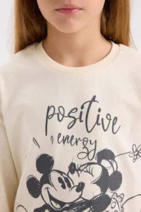 DeFacto Girl's Disney Mickey & Minnie Pajama Set Long Sleeve Top Long Bottom - Image 5