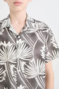 DeFacto Oversize Wide Fit Polo Neck Patterned Short Sleeve Shirt Boy - Image 5