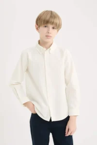 DeFacto Ecru Boys' Shirt D7772A8/ER110