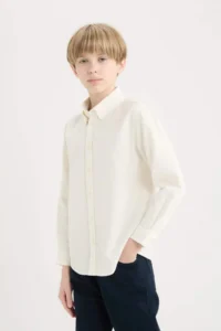 DeFacto Ecru Boys' Shirt D7772A8/ER110 - Image 3