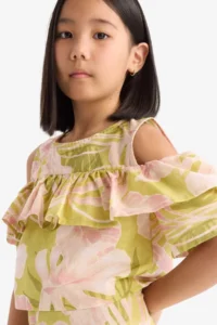 DeFacto Patterned Short Sleeve Blouse Girls' - Image 5