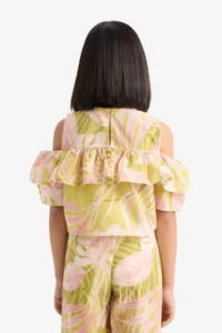 DeFacto Patterned Short Sleeve Blouse Girls' - Image 7