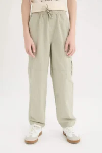 DeFacto Loose Fit Standard Leg Seersucker Textured Trousers Boy - Image 4