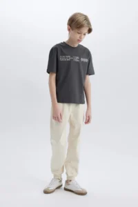 DeFacto Jogger Fit Standard Leg Gabardine Trousers Boy - Image 3