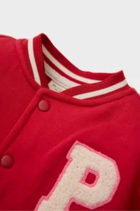 DeFacto Printed College Collar Soft Fuzzy Bomber Jacket for Baby Girl - Image 4