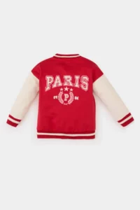 DeFacto Printed College Collar Soft Fuzzy Bomber Jacket for Baby Girl - Image 6