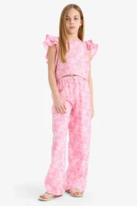 DeFacto Patterned Short Sleeve Blouse Girls' - Image 2