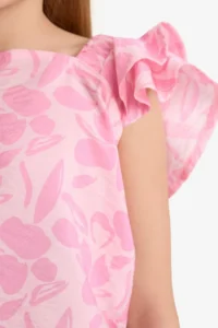DeFacto Patterned Short Sleeve Blouse Girls' - Image 5