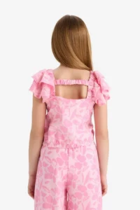DeFacto Patterned Short Sleeve Blouse Girls' - Image 6