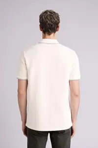 DeFacto Regular Fit Polo Neck Short Sleeve Textured Waffle T-Shirt - Image 5