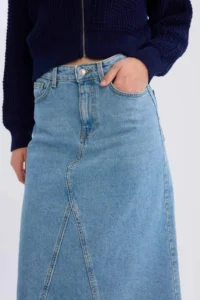 DeFacto Long Fit Midi Jeans Skirt - Image 4