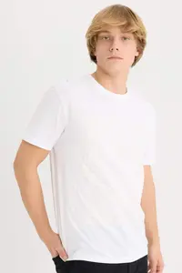 DeFacto 100% Cotton Regular Fit Crew Neck Printed Short Sleeve T-Shirt
