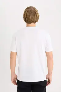 DeFacto 100% Cotton Regular Fit Crew Neck Printed Short Sleeve T-Shirt - Image 5