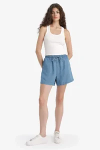 DeFacto High Elastic Waist Tencel Shorts