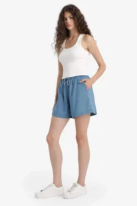 DeFacto High Elastic Waist Tencel Shorts - Image 2