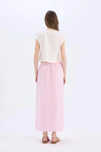 DeFacto A-Line Normal Waist Linen Blend Maxi Skirt - Image 6