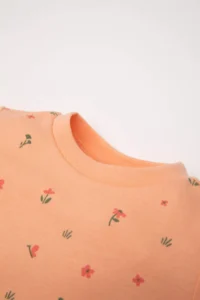 DeFacto Baby Girl Pajama Set Floral Long Sleeve Top Long Bottom - Image 3