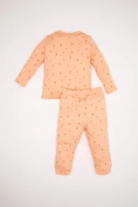 DeFacto Baby Girl Pajama Set Floral Long Sleeve Top Long Bottom - Image 5