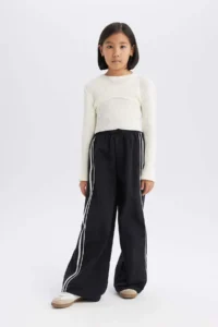 DeFacto Elastic Waist Wide Leg Trousers for Girls