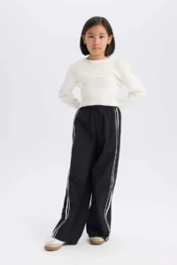 DeFacto Elastic Waist Wide Leg Trousers for Girls - Image 2